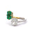 GIA Diamond Emerald 18k Gold Platinum Two Tone Toi et Moi Ring