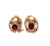 Vintage Garnet Sapphire Pearl 18 Karat Yellow Gold Ear Clips