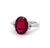 Vintage 3.55 Carats Red Spinel Diamond Platinum Ring