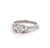Vintage English GIA 1.00 Carat Old European Cut Diamond 18k White Gold Three Stone Ring