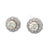 Vintage Diamond 18k White Gold Cluster Stud Earrings