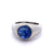 Vintage 4.30 Carats Sapphire Platinum Solitaire Bezel Set Ring