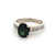 Vintage 2.03 Carats Green Sapphire Diamond 18k White Gold Ring