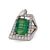 Vintage 12.86 Carats Green Tourmaline Diamond 14k Two Tone Gold Cocktail Ring