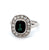 Art Deco French Sapphire Diamond Platinum 18k Gold Halo Ring