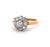 Antique French Diamond Platinum 18k Yellow Gold Cluster Ring