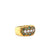 Vintage Color Treated Green Diamond 18 Karat Yellow Gold Band