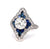 Art Deco Inspired 1.53 Carats Transitional Cut Diamond Sapphire Platinum Ring