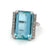 Mid Century 18.82 Carats Aquamarine Diamond Platinum Cocktail Ring