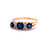 Edwardian Sapphire Diamond 14 Karat Yellow Gold Five Stone Ring