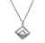 Vintage Chopard Swiss Diamond 18 Karat White Gold Square Happy Spirit Necklace