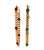 Vintage Italian Ruby Emerald 18 Karat Yellow Gold Link Bracelet Set