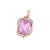 Vintage Kunzite Diamond 18 Karat Yellow Gold Platinum Pendant