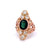Edwardian 1.77 Carat Oval Cut Green Sapphire Diamond 18 Karat Gold Ring