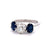 Jack Weir & Sons Old Mine Cut Diamond Sapphire Three Stone Ring