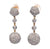 Vintage Diamond 18 Karat Two Tone Gold Pave Ball Dangle Earrings
