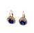Edwardian Synthetic Sapphire Diamond 14k Yellow Gold Cluster Earrings
