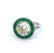 Art Deco Inspired 2.51 Carats Old European Cut Diamond Emerald 14k White Gold Target Ring