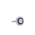 Art Deco Inspired 0.99 Carat Old Mine Cut Diamond Sapphire Platinum Target Ring