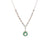 Art Deco Inspired 0.10 Carat Pear Shape Diamond Emerald Platinum Drop Necklace