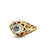 Art Nouveau Rose Cut Diamond 18 Karat Yellow Gold Foil Back Filigree Ring