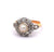 Edwardian Pearl Diamond 18k Yellow Gold Platinum Cluster Ring