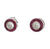 Art Deco Inspired Diamond Ruby Platinum Target Stud Earrings