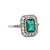Art Deco Inspired 0.77 Carat Emerald Diamond Platinum Ring