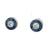 Art Deco Inspired Diamond Sapphire Platinum Target Stud Earrings
