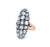 Napoleon III Era French Diamond Silver 18k Rose Gold Navette Dinner Ring