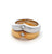 Vintage Cartier Diamond 18k Yellow White Gold Chevron Band Set