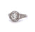 Art Deco Inspired 0.96 Carat Old European Cut Diamond Platinum Ring