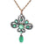 Victorian Emerald Diamond Silver 14k Rose Gold Pendant