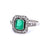Art Deco Inspired Emerald Diamond Platinum Ring