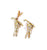 Vintage Jose Hess Diamond 14k Yellow Gold Golfers Pendant Set