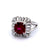 Mid Century GIA 2.58 Carat Thailand Ruby Diamond Platinum Ballerina Ring
