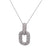 Pave Diamond 14 Karat White Gold Link Pendant Necklace