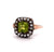 Antique Inspired Peridot Diamond Silver 14 Karat Rose Gold Ring
