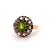 Antique Inspired 1.73 Carats Peridot Diamond 14 Karat Gold Cluster Ring