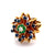 Vintage Sapphire Emerald Diamond 18k Yellow Gold Cocktail Ring