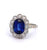 Art Deco Synthetic Sapphire Diamond 14 Karat White Gold Cluster Ring