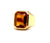 Vintage Austrian Palmeira Citrine 18 Karat Yellow Gold Bezel Set Ring
