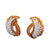 Mid Century Diamond Platinum 18k Yellow Gold Ear Clip Earrings