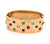 Vintage Gemstone Diamond 14 Karat Yellow Gold Hinged Bracelet