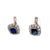Edwardian Sapphire Diamond Platinum 18k Gold Cluster Earrings