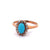 Victorian Turquoise Diamond 14k Rose Gold Cluster Ring