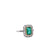 Art Deco Inspired 0.77 Carat Emerald Diamond Platinum Ring