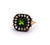 Antique Inspired Peridot Silver 14 Karat Yellow Gold Ring
