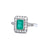 Art Deco Inspired 0.64 Carat Emerald Diamond Platinum Ring
