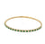 Diamond Emerald 14 Karat Yellow Gold Bangle Bracelet